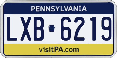 PA license plate LXB6219