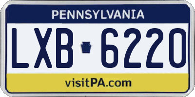 PA license plate LXB6220