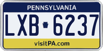 PA license plate LXB6237