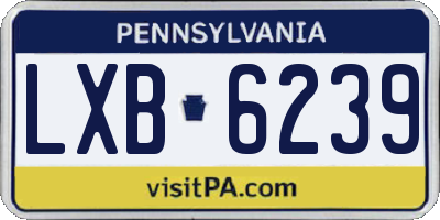 PA license plate LXB6239