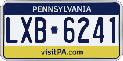 PA license plate LXB6241