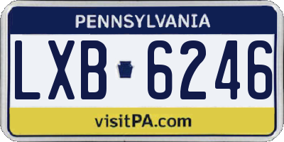 PA license plate LXB6246