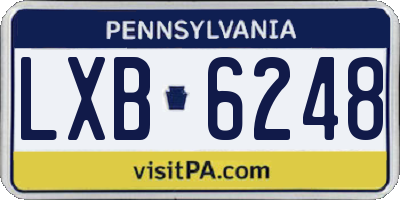 PA license plate LXB6248