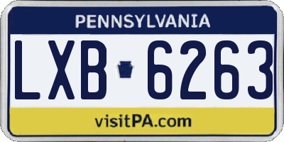 PA license plate LXB6263