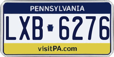 PA license plate LXB6276