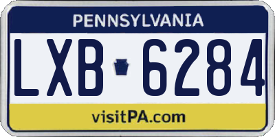 PA license plate LXB6284