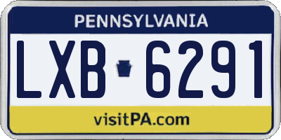 PA license plate LXB6291
