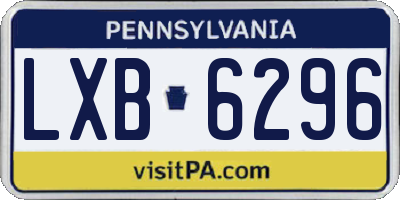 PA license plate LXB6296