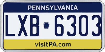 PA license plate LXB6303