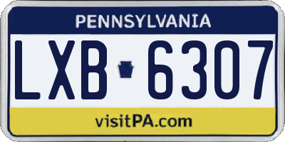PA license plate LXB6307