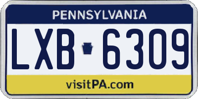 PA license plate LXB6309