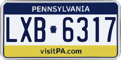 PA license plate LXB6317