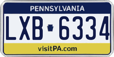 PA license plate LXB6334