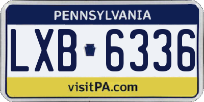 PA license plate LXB6336