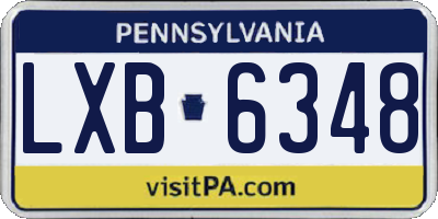 PA license plate LXB6348
