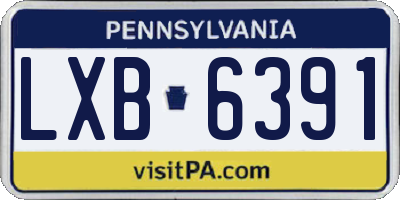 PA license plate LXB6391