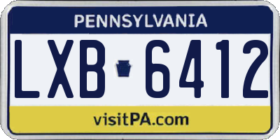 PA license plate LXB6412