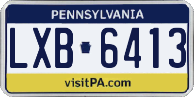 PA license plate LXB6413