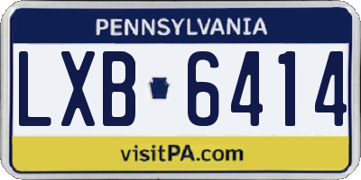 PA license plate LXB6414