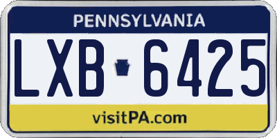 PA license plate LXB6425