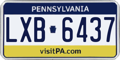 PA license plate LXB6437