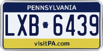 PA license plate LXB6439