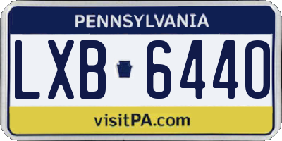 PA license plate LXB6440