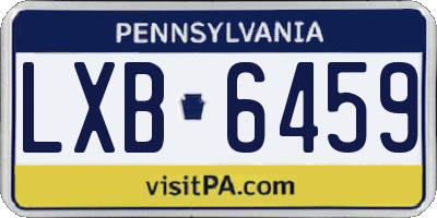 PA license plate LXB6459