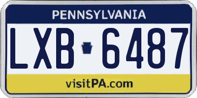 PA license plate LXB6487