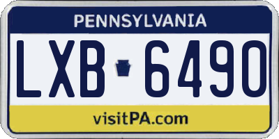 PA license plate LXB6490