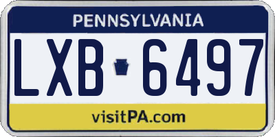 PA license plate LXB6497