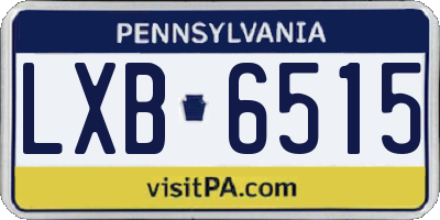 PA license plate LXB6515