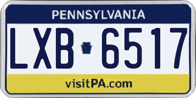 PA license plate LXB6517