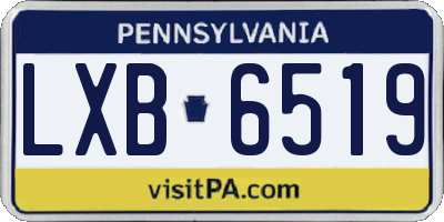 PA license plate LXB6519