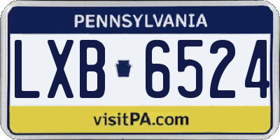 PA license plate LXB6524