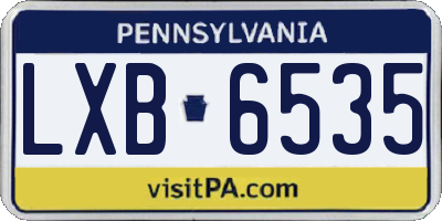 PA license plate LXB6535
