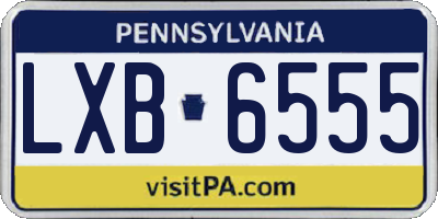 PA license plate LXB6555