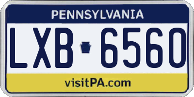 PA license plate LXB6560