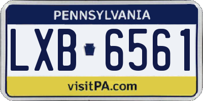 PA license plate LXB6561