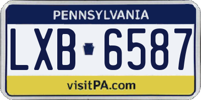 PA license plate LXB6587