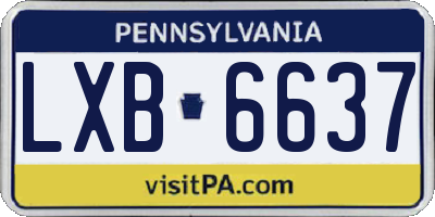 PA license plate LXB6637