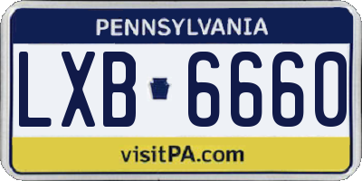 PA license plate LXB6660