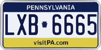 PA license plate LXB6665