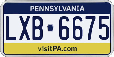 PA license plate LXB6675
