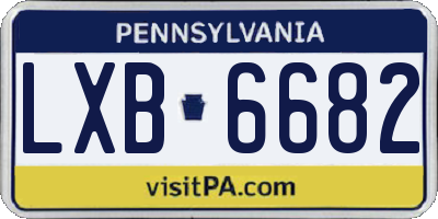 PA license plate LXB6682