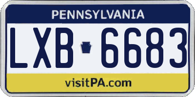 PA license plate LXB6683