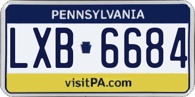 PA license plate LXB6684