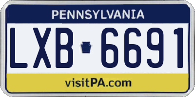 PA license plate LXB6691