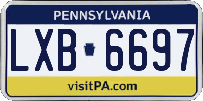 PA license plate LXB6697