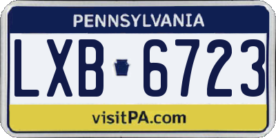 PA license plate LXB6723
